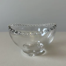 Vintage SCARCE Imperial Glass Candlewick Clear 3 Toed Bowl H26