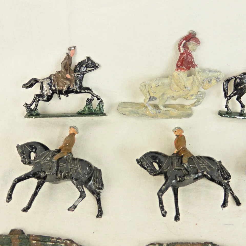 Lote de trabajo de colección plomo fundido sólido juguete plano soldados fecha desconocida x59 Foto 4 de 4