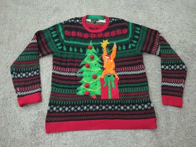 Blizzard Bay Mens Ugly Sweater XL Orangutan LED Light up Christmas Holiday