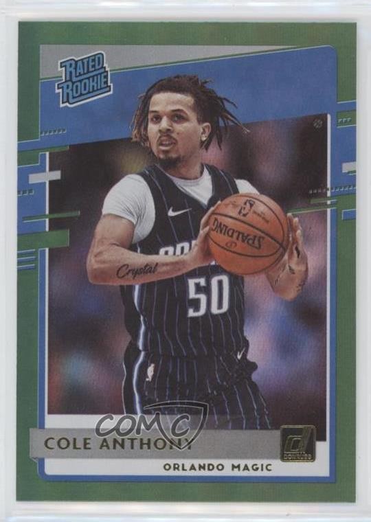 2020-21 Panini Donruss Rated Rookies Green Flood Cole Anthony #208 0i1k