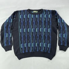Norm Thompson Sweater Mens Large Geometric 3D Knit Pullover Canada