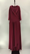 Quince Women Tencel Jersey Midi Wrap Dress Wine XL