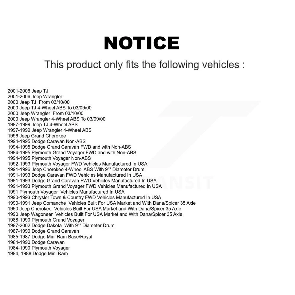 Rear Drum Brake Wheel Cylinder Pair Set For Jeep Wrangler Cherokee Dodge Dakota - Image 2 of 4