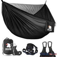 Durable Camping Hammock W/ Mosquito Net Lightweight Easy Setup Outdoor Adventure
