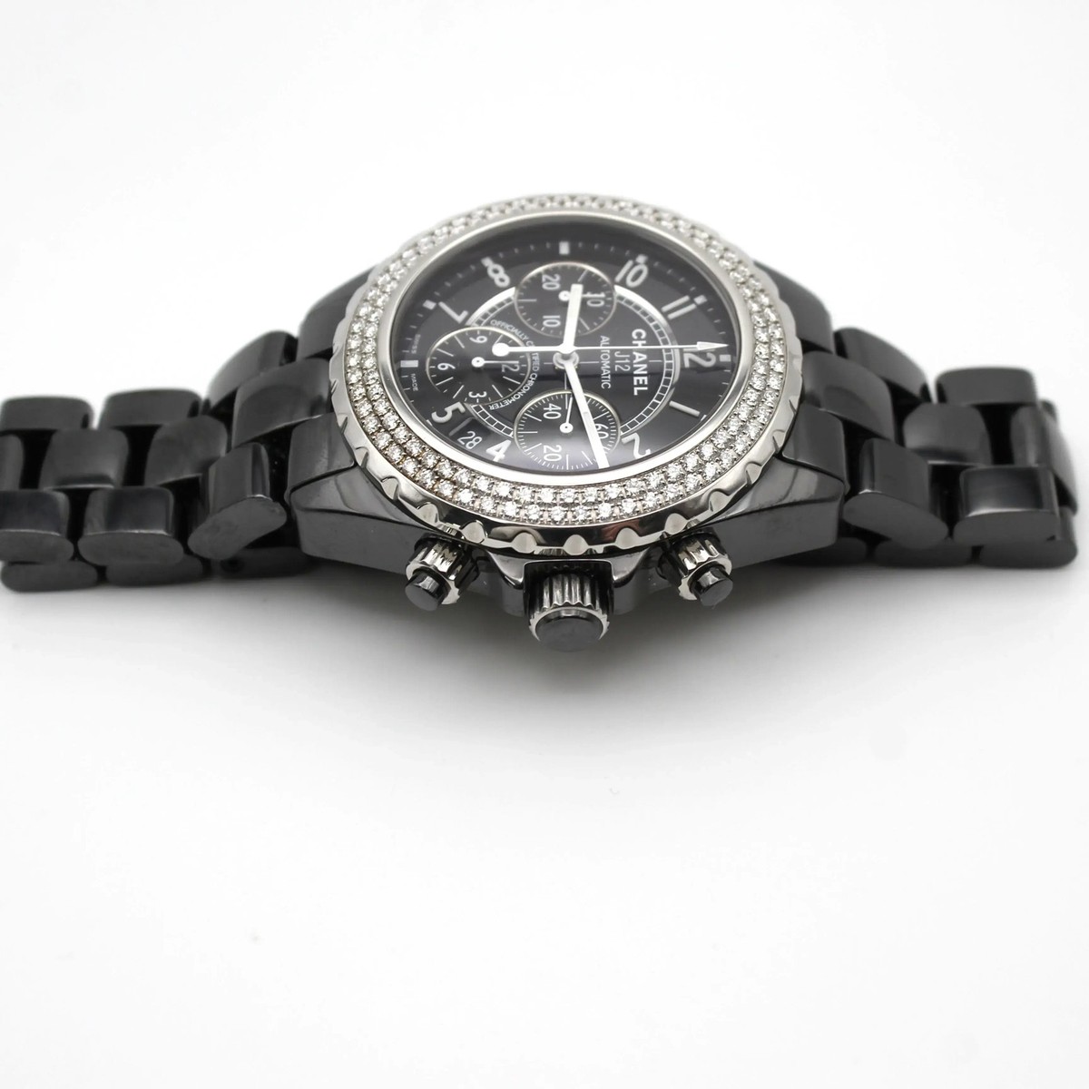 Chanel J12 41mm Black Ceramic Diamond Black Dial Automatic Unisex