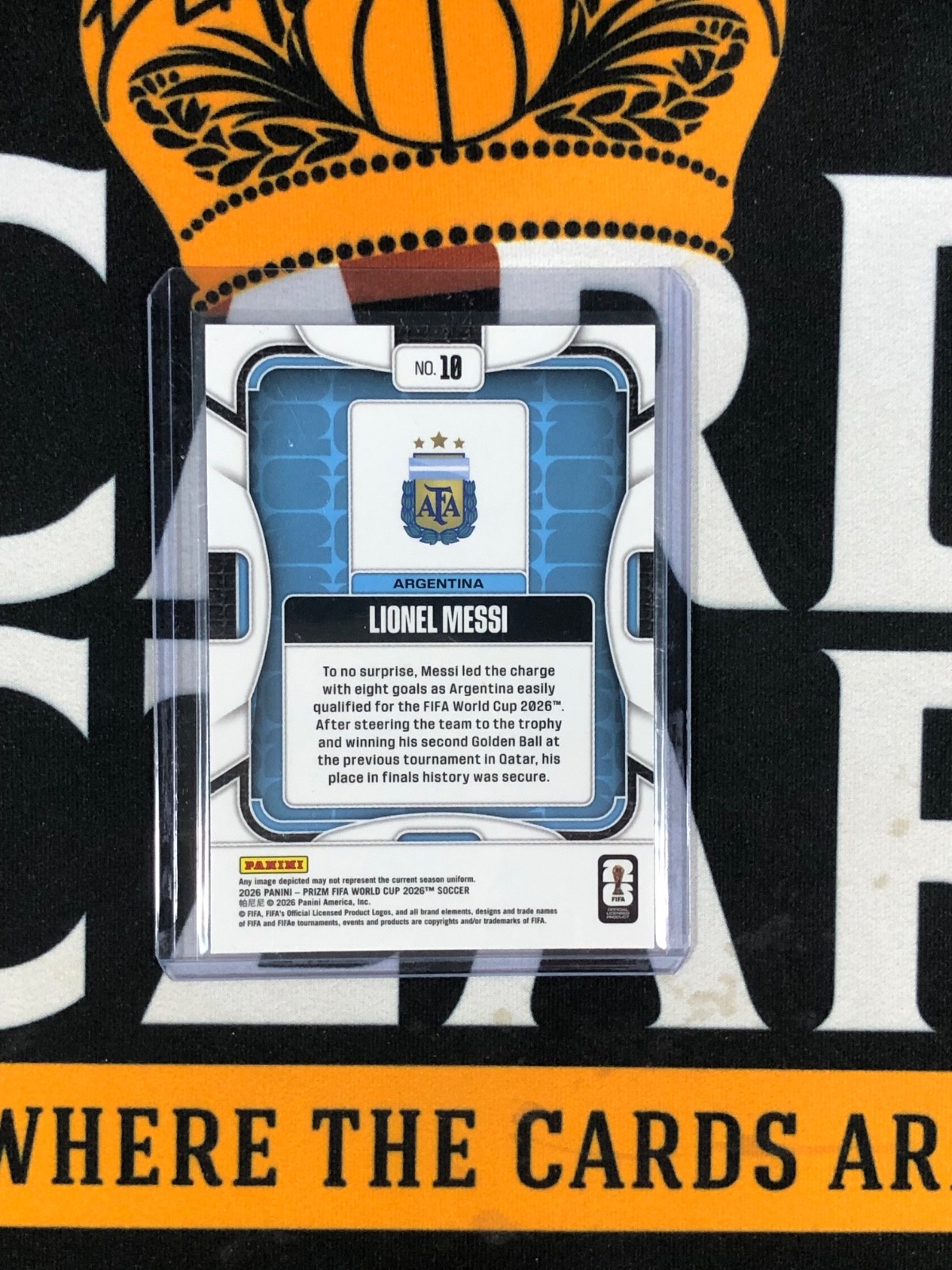 2026 Panini Prizm FIFA World Cup LIONEL MESSI #10 RP1 view 2