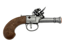 Denix Non-Firing Colonial Pocket Flintlock Pistol In Grey Finish
