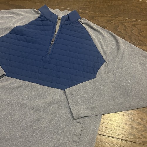Pull Homme Johnnie O 1/4 Zip Vert - Taille L - Tricot Décontracté Preppy - Très Bon état
