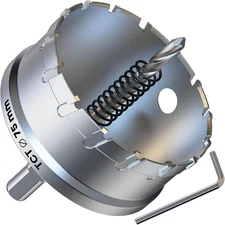 3 Inch Hole Saw Kit - Professional HSS Hole Cutter for Stainless Steel, Aluminum