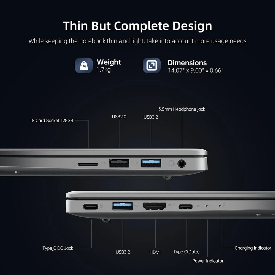 2025 Computer Portatile 15,6 Pollici Quad-Core N97 Fino a 3,6 Ghz, 16 GB RAM DDR - Immagine 4 di 4