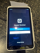 Square Terminal Credit Card Reader POS Wireless Hub Power Adapter Cracked Glass
