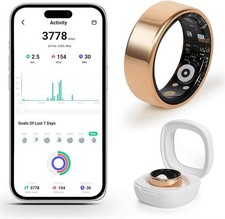 Smart Ring Gold Fitness Activity Tracker Heart Rate Monitor Sleep Steps Count 7