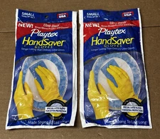 2 Packs - Playtex Vintage 1990s HandSaver Latex Gloves SZ Small  Sealed USA