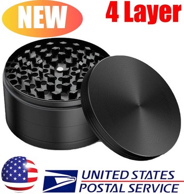 4 Layer 2 inches LARGE Portable Zinc Alloy Grinder Herb & Spice Tobacco Grinder