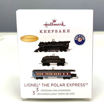 Hallmark Keepsake Lionel Polar Express Miniature Train  3 Ornaments NEW-4-5-52