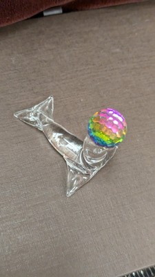 Swarovski Crystal IRIS ARC Small Seal Figurine Faceted Round Ball 2'' L Ex Cond