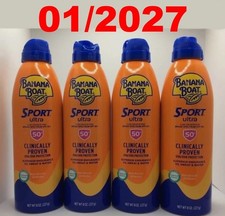 Banana Boat Sport Ultra Sunscreen Broad Spectrum SPF 50   LOT OF 4 CANS   