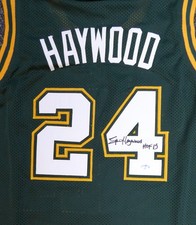 Seattle Sonics Spencer Haywood Autographed Signed Green Jersey 