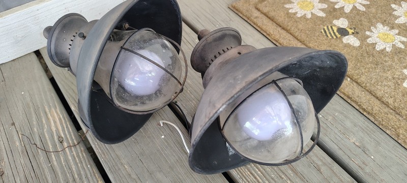 Two Vintage Outdoor Light Fixtures