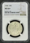 1944 WALKING LIBERTY SILVER HALF DOLLAR NGC MS66+ 08XXB26