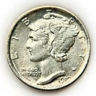 1919 Mercury Dime Uncirculated UNC BU Silver 10c Winged Liberty Coin Early Date
