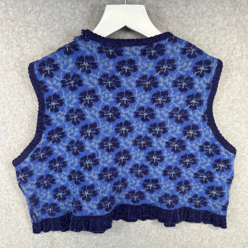 Suéter Oilily Niños Talla 140 EE. UU. 10 Azul Floral Mezcla de Lana Pullover Sin Mangas  Foto 2 de 4