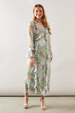 Wallis Sage A-Line Dress Womens Occasion Dresses