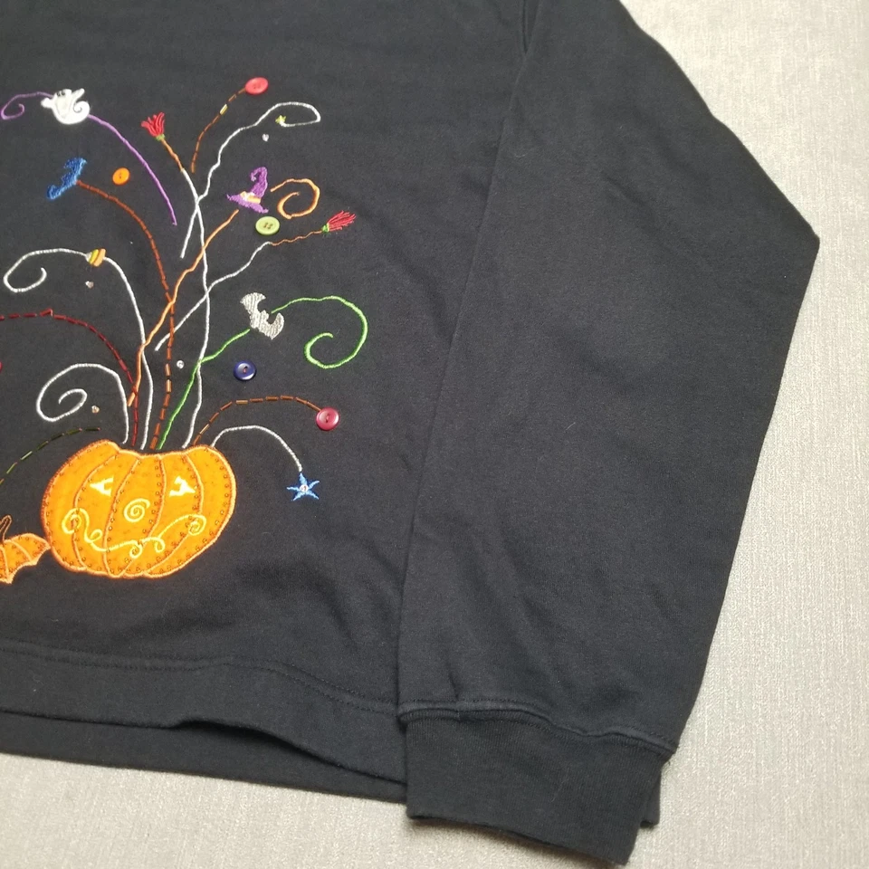 Moletom vintage Halloween abóbora branco veado fantasma anos 90 Y2K outono vovó XL 16/18 - Imagem 3 de 4