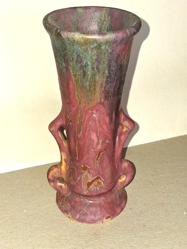 Antique Roseville Pottery Carnelian II Glaze Art Pottery Vase Arts & Crafts Era