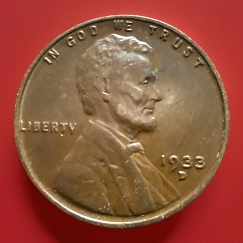 1933-D AU BN Lincoln Wheat Penny Denver Mint ACTUAL COIN FAST SHIPPING 1939