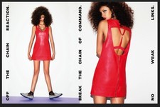 Nasty Gal 100% Real Leather Red Shift Dress - New with tags UK Size 10 - 12 M