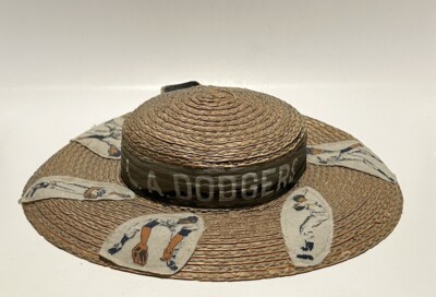 Very Rare Vintage 1950's LA Los Angeles Dodgers Women's Straw Sun