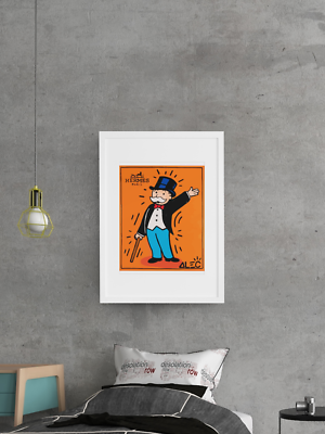 NEW Hermes Monopoly Man Custom Graffiti Art Print Poster Canvas