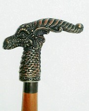 Antique Designer Dragon Head Handle Vintage Style Wooden Walking Stick Cane Gift