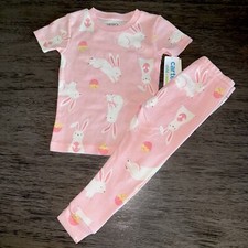 Carter's Baby Or Toddler Girl Pink Easter Pajama Set 2-Piece Bunny Chick NWT