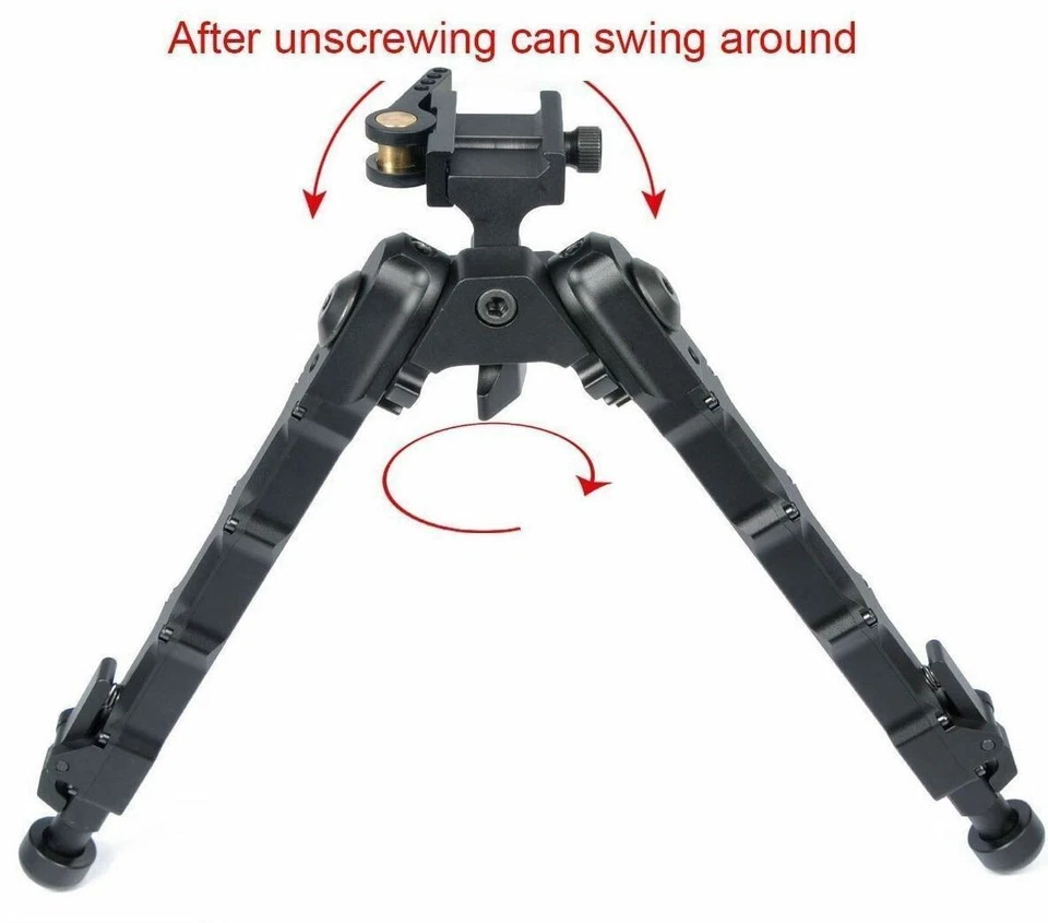 V9 Rifle Bipod Adjustable QD  Picatinny Rail 360Degrees Swivel Hunting Shooting - Image 4 of 4