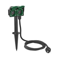 Gartensteckdose Schuko 2-Fach Mit Erdspieß 2M 3X2,5Mm² SäUle AußEnsteckdose IP44
