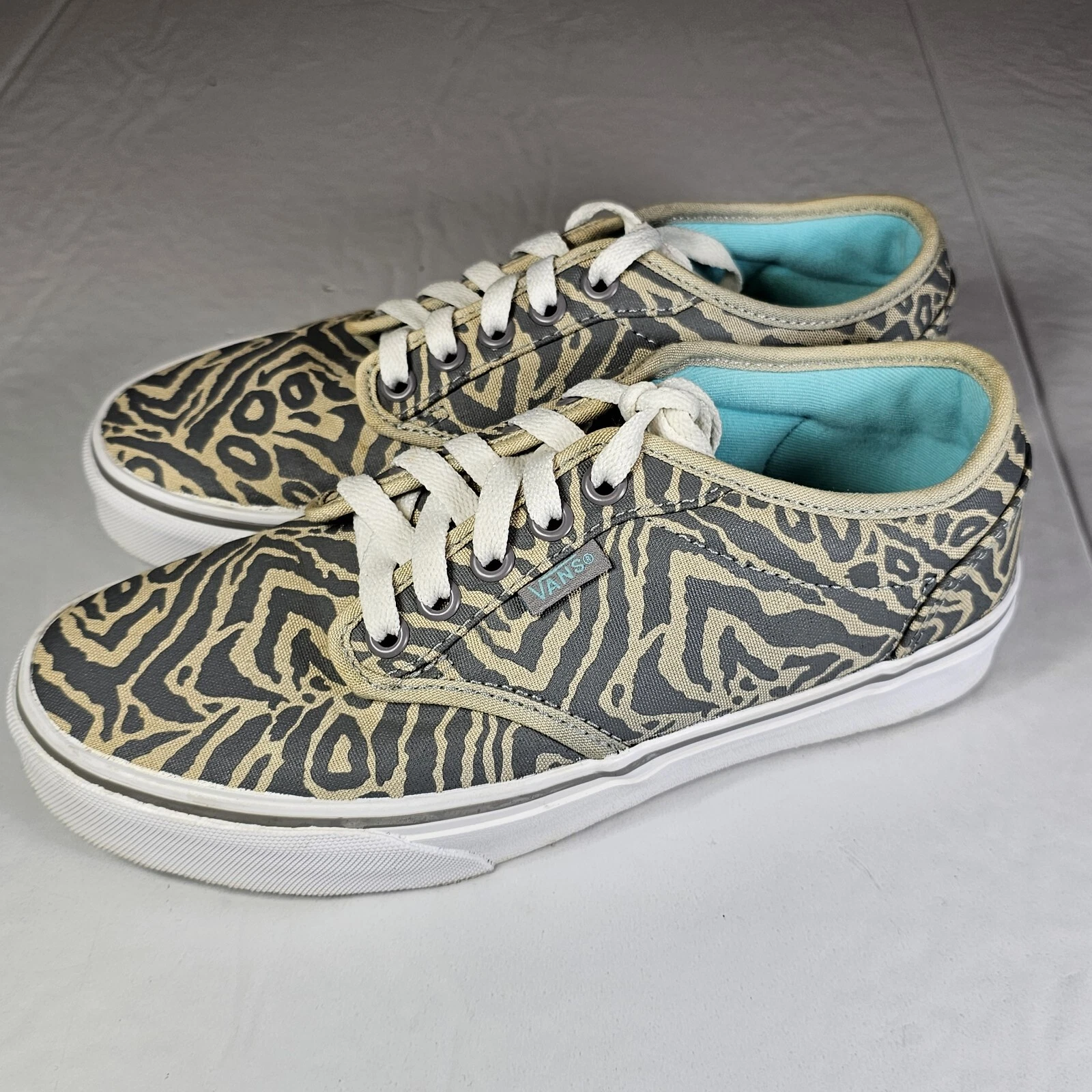 Sneakers basse Vans donna 6 zebrati stampa animalier cravatta piatta