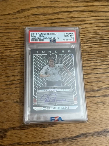 2019-20 Panini Obsidian Soccer Mia Hamm Aurora Auto 89/99 PSA 10