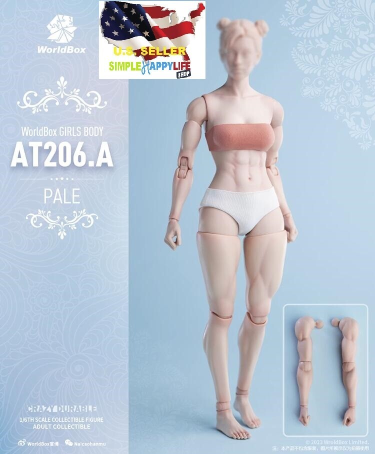 Worldbox AT206 A 1/6 PALE Female Muscle Durable Body FOR 12