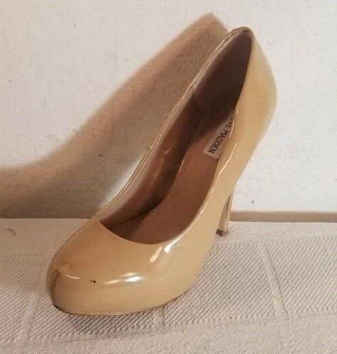 Steve Madden WMN Talla 8.5M Traisie Nude Beige Charol Plataforma Tacones  Zapatos | eBay