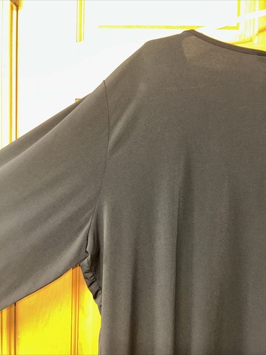Women's Bon Worth Black Blouse with Buttons around Neckline XL - Picture 9 of 11