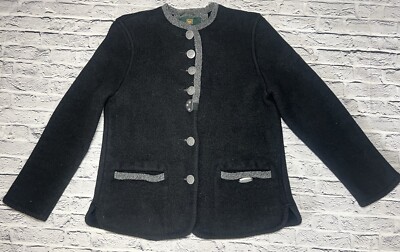 BEAUTIFUL Giesswein Grey Jacket EU38 UK12 USA 8 Pure New Wool Jacket Austria