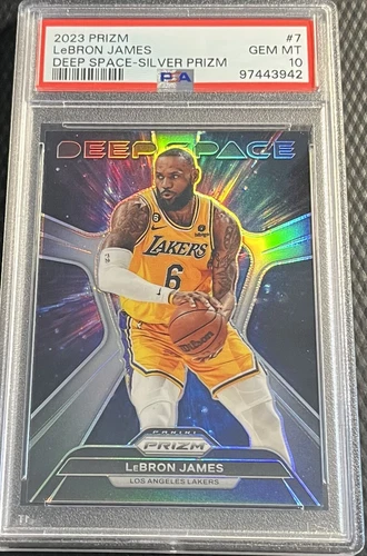 2023 Panini Prizm PSA 10 LeBron James Lakers Deep Space Silver Prizm Card #7