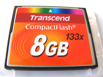 . . 8GB Compact Flash Card 133x ( 8 GB CF Karte ) TRANSCEND gebraucht . .