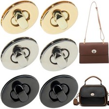 6 PCS Oval Turn Lock Clasp Twist Lock Purse Closure Lock Metal Handbag Lock H...