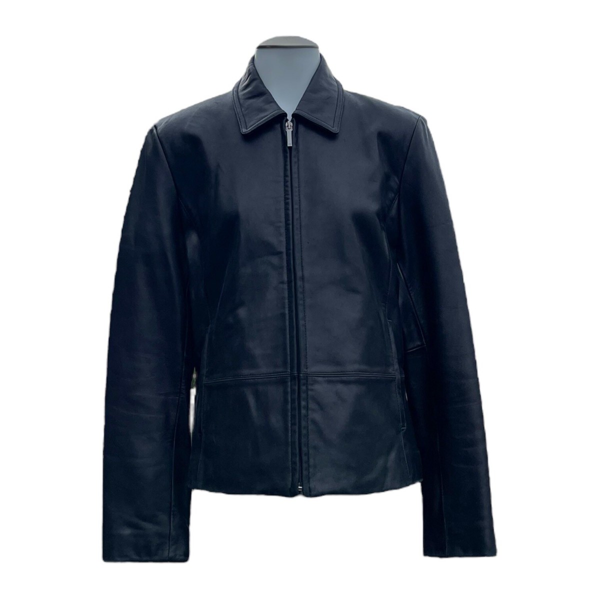 Vintage 90s Y2K NINE WEST Womens M Leather Jacket Full Zip