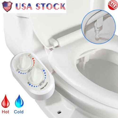 Bidet Fresh Water Spray Kits Toilet Seat Attachment Non-Electric Hot/Cold Nozzle