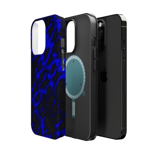 Magsafe Phone Case for iPhones 13-14 Blue Plasma Abstract Art - Picture 62 of 81
