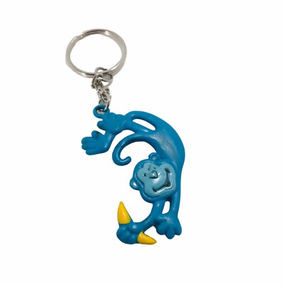 Vintage Blue Monkey Holding A Banana Keychain Keyring Novelty AdvertSouvenir